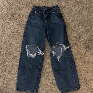 Wild Fable Dark Blue Distressed Boyfriend Jeans